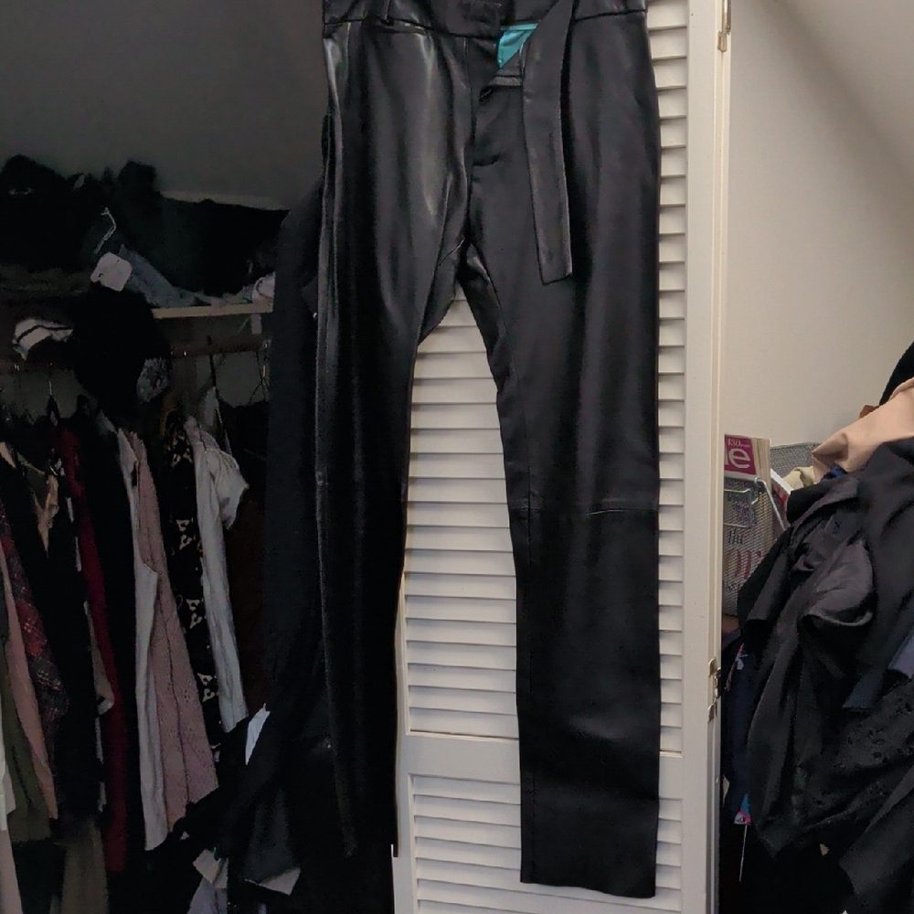 NWoT Yigal Azrouel Women's Black Real Leather Pants